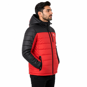 Unisex Casual Winter Padded <b>Jacket</b> Hooded Quilted <b>Zip</b> <b>Up</b> Color Block Outdoor Men's <b>Jackets</b> Quilted Hooded Puffer Coat Wholesale - Product Image 2