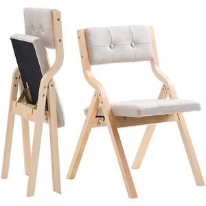 Set di 2 Sedie da Pranzo Pieghevoli Moderne in Legno, Portatili con Cuscini e Sedute Imbottite - Product Image 1