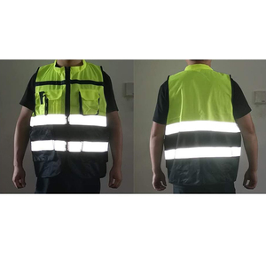 Gilet de sécurité réfléchissant haute visibilité pour hommes, 100% polyester, style veste avec poches et fermeture éclair, pour agents de sécurité - Product Image 5