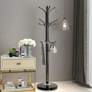 Perchero moderno con ganchos cromados y acabado brillante para almacenamiento en la entrada, diseño de un solo nivel. - Product Image 3