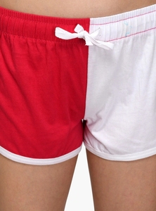 Women's Color Blocked Knitted Shorts With Drawstring <b>Elastic</b> Waist Casual Breathable Regular Fit Mid Rise - Product Image 4