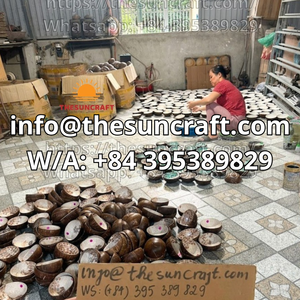 Bol en coquille de noix de coco écologique, design sur le thème de la mer, décoration personnalisée en nacre, vente en gros au Vietnam - Product Image 2
