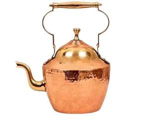 Bouilloire à thé en cuivre gravée motif floral, pot à café et à eau fait main, théière pour cuisine, restaurant, usage domestique et options cadeaux - Product Image 4