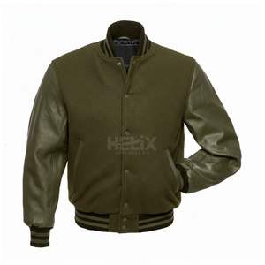 Chaqueta Varsity con Mangas de Cuero Rojo Borgoña, Cuerpo de Lana Tonal, Chaqueta Deportiva Personalizada para Equipo de Béisbol, OEM ODM - Product Image 5