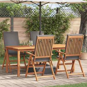 Juego de 4 Sillas de Jardín Marrón y Gris 57 X 71.5 X 104 cm - Product Image 1