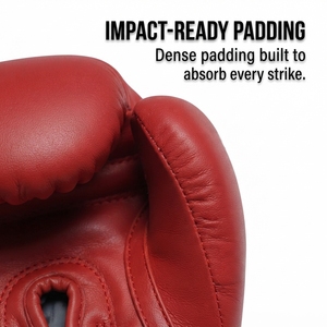 Gants de boxe en cuir en gros, gants de combat sportifs avec fermeture auto-agrippante au poignet, équipement de boxe, logo personnalisé - Product Image 2