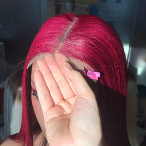 Perruque couleur vin rouge avec closure, cheveux humains vierges vietnamiens super double drawn, qualité premium, livraison rapide, qualité de luxe - Product Image 5