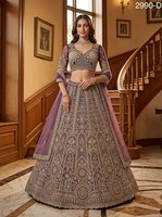 Lehenga Choli brodé violet avec dupatta, tenue de mariage indienne traditionnelle pour femmes, en soie, coupe classique, longueur au sol