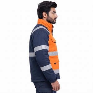 Ropa de Seguridad Industrial para Exteriores, Chaqueta de Seguridad OEM con Tiras Reflectantes, Chaqueta de Trabajo de Tela Resistente y Ajuste Cómodo - Product Image 4