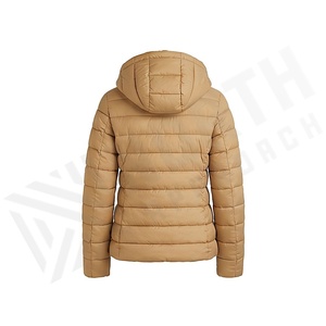 Hooded Quilted Waterproof <b>Bubble</b> Jacket Black Full Sleeve Winter Windproof Cotton Shell Knitted Fabric Polyester Filling Stand - Product Image 2