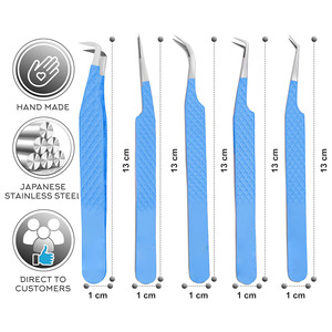 Eyelash Extension Supplies Precision <b>Lash</b> Tools Durable Stainless Steel Construction Eyelash Tweezers for <b>Individual</b> <b>Lash</b> - Product Image 3