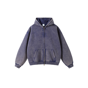 Sudadera con capucha unisex de algodón 100% con cremallera, estilo vintage, color rojo óxido, manga larga con bolsillos, venta al por mayor 2026 - Product Image 5