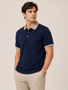 เสื้อโปโลผ้าฝ้ายคลาสสิก 240 GSM เนื้อผ้านุ่ม สวมใส่สบาย เหมาะสำหรับทุกวัน แฟชั่นผู้ชาย รับผลิตแบบ OEM แบรนด์ส่วนตัว โรงงานผู้ผลิต - Product Image 3