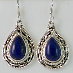 Pendientes de Lapislázuli en Plata de Ley 925, Hechos a Mano, Pendientes de Promesa para Mujer, Estilo Boho, Joyería con Piedra de Nacimiento de Septiembre - Product Image 5