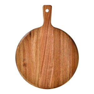 Planche à pizza en bambou naturel de qualité supérieure avec poignée, pelle à pizza en bois écologique et planche à découper, accessoires de cuisine - Product Image 3
