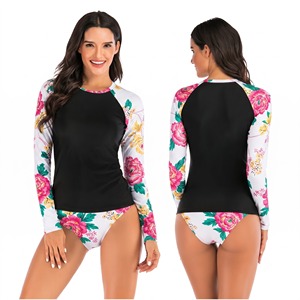 Haut de surf à manches longues pour femmes avec protection UPF50+, respirant, antibactérien, séchage rapide pour la natation et la plongée - Product Image 2