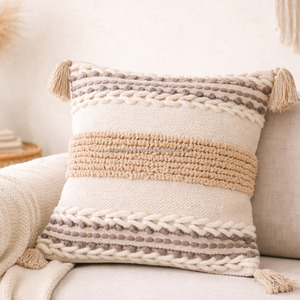 Minimal Home Decor Boho Cushion cover Chevron Tufted Pattern Durable Portable <b>Sofa</b> Couch Chair Floor Decor Boho Pillowslip - Product Image 5
