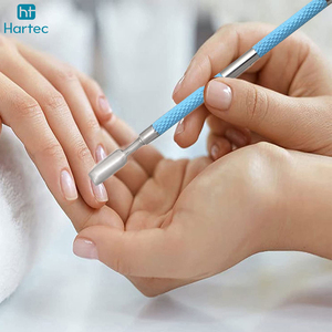 Stainless Steel New Arrival Durable Blue-Coated Ergonomic Dual-Ended Cuticle Nail Pusher With Non-Slip Grip For Salon Nail Art - Product Image 6