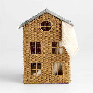 Cesta de Mimbre Tejida a Mano Creativa para Casa de Muñecas, Cesta Decorativa para Guardar Juguetes, Cesta de Almacenamiento Natural Hecha a Mano para Cuarto de Niños - Product Image 1