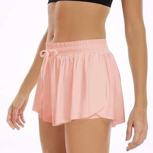 Women's 2 1 Flowy Breathable High Athletic <b>Skorts</b> Pocket <b>Running</b> Workout Sweat Polyester/Nylon Lounge Gym Yoga Summer Reasonable - Product Image 2