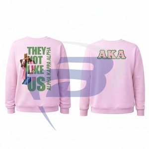 Alfa |   Kapa |   Sudadera Rosa con Temática de la Hermandad Alpha con Letras Verdes en Relieve, Ropa Universitaria para Miembros de la Hermandad AKA - Product Image 3