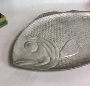 Hot Sale Aluminium Metal Polished Fish Serving Tray Decorative Platter Nautical Dish Scale Texture Coastal <b>Home</b> Decor Party - Product Image 5