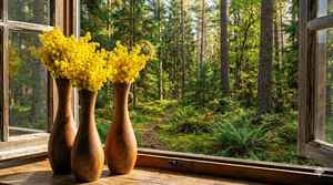 Jarrón de Suelo Minimalista de Madera de Fresno y Bambú para Decoración de Flores Secas en Bodas, Material Natural Ecológico - Product Image 3