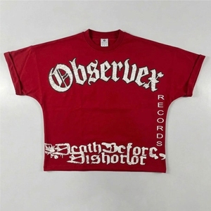 Camiseta de Manga Corta para Hombre, Estilo Hip Hop, Oversize, 100% Algodón, Tejido de Doble Capa, Lavado Ácido Vintage, con Logotipo Personalizado con Impresión DTG - Product Image 1