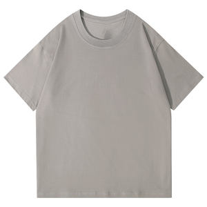 T-shirt à manches courtes en coton pur, poids lourd, couleur unie, grande taille, tricoté, 230g, avec logo personnalisé OEM. - Product Image 2