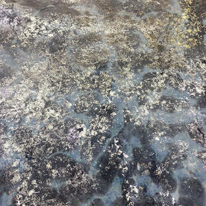 หนังแกะชั้นบนสุด หนังแกะฟอกแบบไม่ใช้โครเมียม ลายดอกไม้สีทองและสีเงินหลากสีสัน - Product Image 1