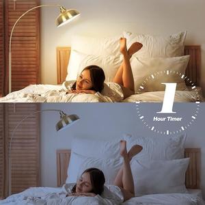 Lampe sur pied moderne dorée en forme d'arc avec abat-jour en verre pour éclairage de lecture à côté du canapé - Product Image 5