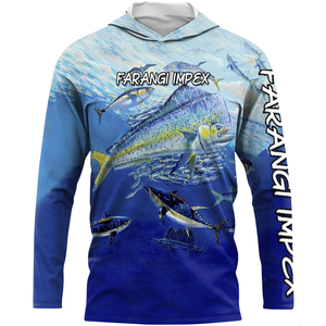 Sudadera con Capucha de Pesca de Atún de Alta Calidad con Logotipo Personalizado, Impresión Digital, Poliéster de Secado Rápido, Anti-UV, Camisa de Pesca con Máscara, Sudadera Refrigerante - Product Image 1