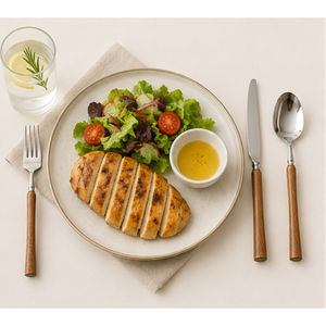 Ensemble de couverts en acier inoxydable de qualité supérieure avec manches en bois d'acacia naturel, pour hôtel, restaurant et table de mariage - Product Image 2