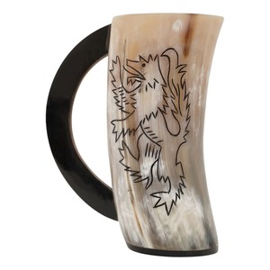 Jarra de Cuerno Natural Hecha a Mano para Cerveza y Café |   Jarra de Estilo Vikingo Rústico para el Hogar, Bar y Regalos - Product Image 2