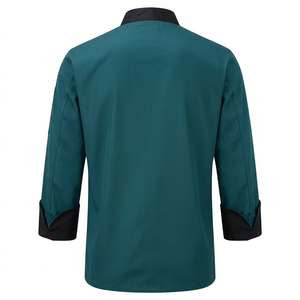 Veste de chef brodée sur mesure, manches longues, uniforme de restaurant, vêtements de travail de cuisine tissés avec poche poitrine, uniformes de restaurant et de bar - Product Image 3