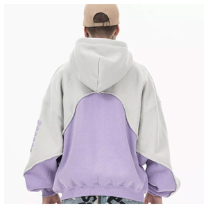 Pull court d'hiver pour homme, fabricant OEM, 100% coton molletonné, ourlet brut, impression numérique, sweat à capuche personnalisé - Product Image 4