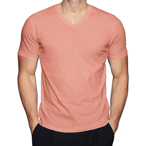 Stylish Men's Summer T-Shirts Fashionable V-Neck <b>Tops</b> with Half Sleeves 100% Cotton Loose Fit for Casual Sport Men T-Shirt - Product Image 4