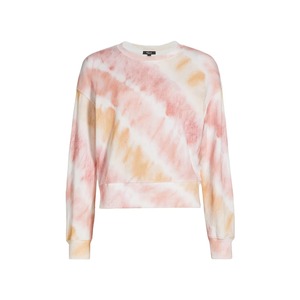 เสื้อครอปสีพีชคอรัลลายไทได ซันเซ็ทวอช ทรงเฉียง สำหรับผู้หญิง เนื้อผ้านุ่ม สไตล์เรียบง่าย ใส่สบาย ผ้าฝ้าย ทรงหลวม รับผลิตตามแบบ OEM - Product Image 1