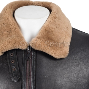 Good Quality Factory Sourcing Solid Color Genuine Leather <b>Jacket</b> <b>with</b> Front <b>Pockets</b> and Zip Closure - Product Image 3
