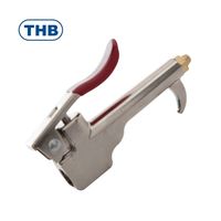 Pistolet à air comprimé THB BG01 en acier, buse argentée, léger (0,15 kg), type piston, levier, entrée d'air 1/4'', 14 bars, 350 L/min, personnalisation OEM