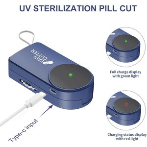 Tagliapillole Pro U LED con Luce di Stato, Lame Regolabili 3-25mm per Compresse Piccole e Grandi, Staccabile WA per Contenitori Porta Pillole - Product Image 3