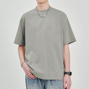 Camiseta de Manga Corta para Hombre, Color Sólido, Cuello Redondo, Minimalista, Lisa, de Algodón Teñido, Verano, Básica, Holgada, Transpirable, Venta al Por Mayor - Product Image 2