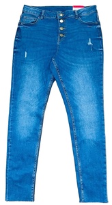 Femmes Respirant Casual Taille Moyenne Denim Jeans Bleu Couleur 100% Coton Crayon Pantalon En Gros Du Bangladesh - Product Image 3