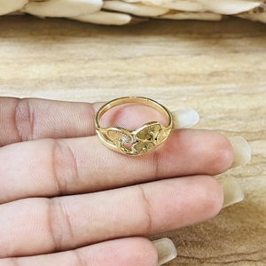 Bagues en laiton de style moderne, motif champignon bohème, bijoux chics en laiton pour femme, plaqué or 18 carats, bague florale naturelle pour la vente en gros/OEM/ODM - Product Image 2