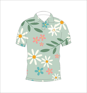 Polo personnalisé à imprimé floral marguerite pour homme, manches courtes, décontracté, respirant, léger, idéal pour le golf - Product Image 1