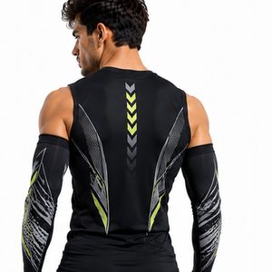 Mangas de compresión para hombre, personalizadas, deportivas, atléticas, para correr, ciclismo, fitness, entrenamiento, transpirables, elásticas, de soporte y protección. - Product Image 5