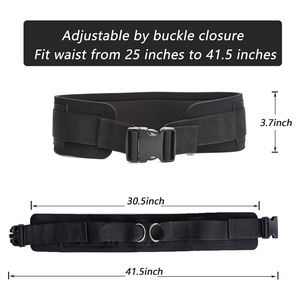 <b>Adjustable</b> Black Neoprene Dip Belt with Buckle Steel <b>Rings</b> for Weighted Training Pull Ups Professional Protection Compression - Product Image 4