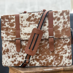 Sac à main pour ordinateur portable en cuir de vachette véritable vintage fait main, grande capacité, sacoche d'affaires, sac messager LPBH-0022 - Product Image 1