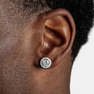 Boucles d'oreilles clous diamant haute brillance en argent sterling 925, bijoux de luxe de créateur, étincelantes, pour tous les jours, cadeau d'anniversaire ou de fête - Product Image 1