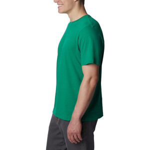 Camiseta de Manga Corta con Cuello Redondo para Hombre, Color Verde, 100% Algodón, Corte Regular, Estilo Informal, Color Sólido, Tejido de Punto Transpirable - Product Image 4